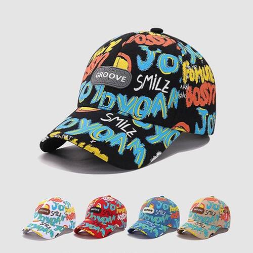 帽子儿童春夏2026新款韩版女孩涂鸦鸭舌帽男童百搭棒球帽遮阳帽