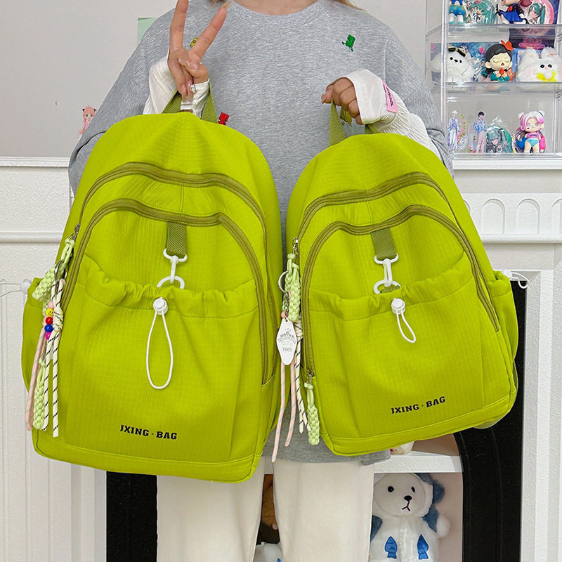 森系ins新款高颜值清新甜美糖果色背包初高中生轻便大容量双肩包