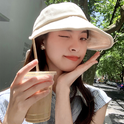 韩版蝴蝶结遮阳帽女春夏防晒帽子大檐渔夫帽百搭日系网红太阳帽潮