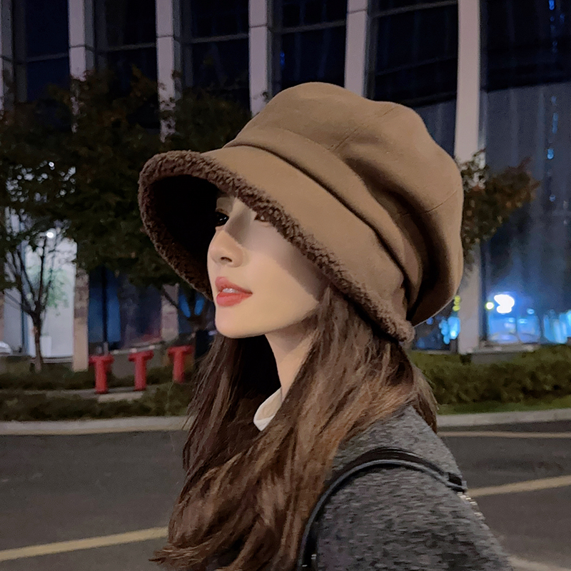 显脸小大头围帽子女冬日系堆堆帽