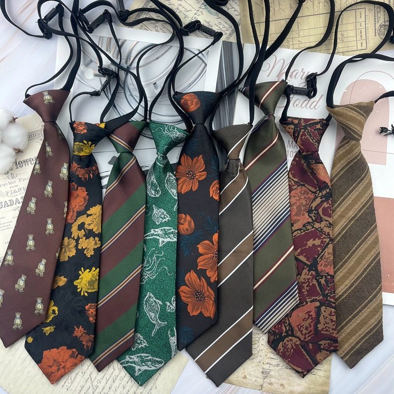 复古条纹领带女款免打懒人