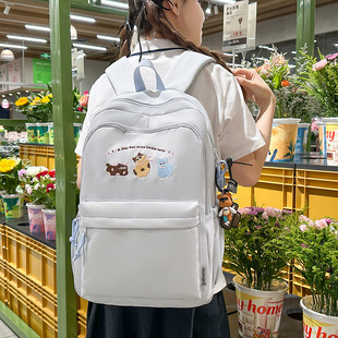 韩版轻便可爱小猫刺绣休闲百搭学生出游双肩包儿童研学书包