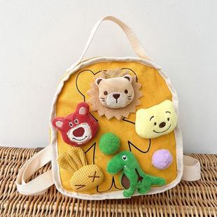 幼儿园迷你小书包超萌宝宝可爱毛绒卡通双肩包玩偶外出潮背包 新款