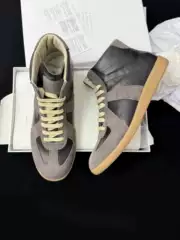 2026 New High-Top German Training Shoes, Genuine Leather Hand-Painted Casual Shoes, Large Size Sneakers, Retro Flat Shoes for Men and Women