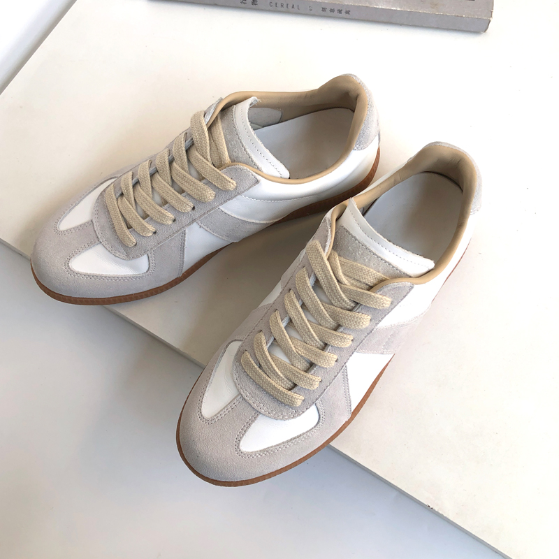 thumbnail for German training shoes retro versatile leather small white shoes 2024 new red flat spring summer sports casual board shoes for men and women