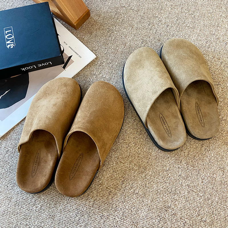 今年流行特惠X001韩国ins包头半拖鞋女秋季懒人一脚蹬百搭软底