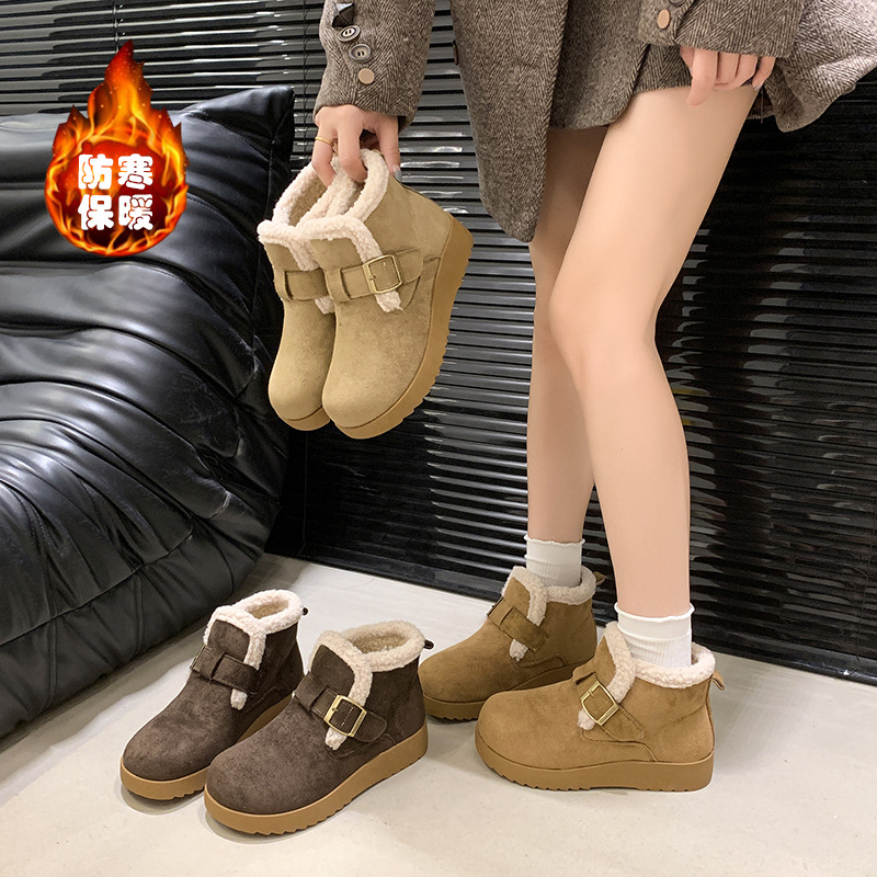 今年流行特惠M8882冬季加绒厚底勃肯鞋女2025年新款毛毛鞋防滑