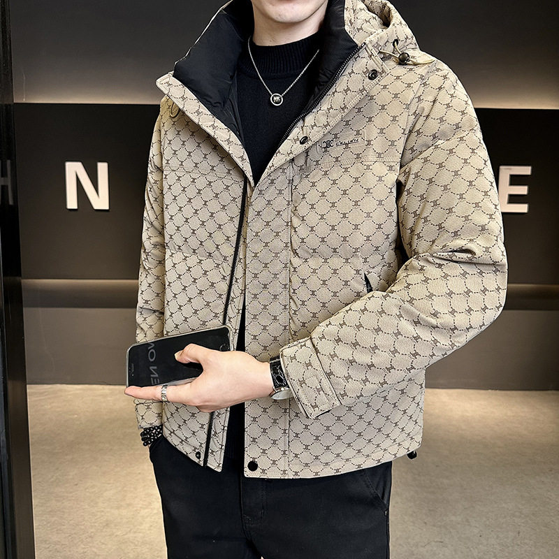 今年流行特惠潮牌国标50白鸭绒羽绒服冬季2025新款男士连帽印花,男装,羽绒服,淘宝优惠券,粉丝福利购,淘宝优惠卷