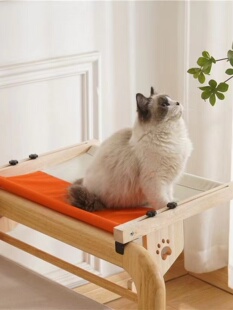 通用实木宠物猫咪悬挂床阳台吊床吊篮床边猫窝猫床晒太阳客厅窗户