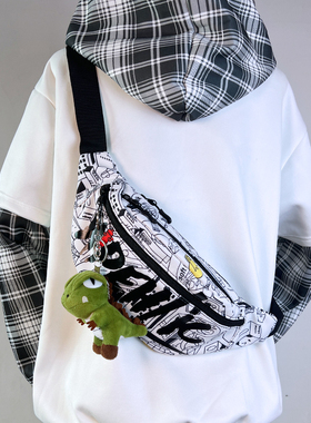 斜挎包男生小众设计感潮流包包男款 日系胸包斜跨单肩包学生腰包