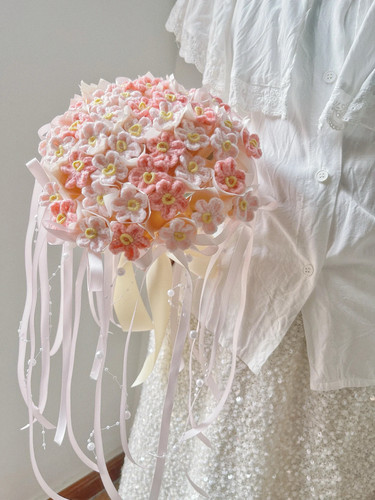 手工编织新娘手捧花diy混搭花束材料包送对象闺蜜新婚 纪念日礼物