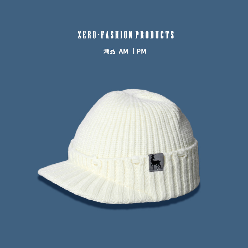 鸭舌棒球帽小众个性潮流针织毛线