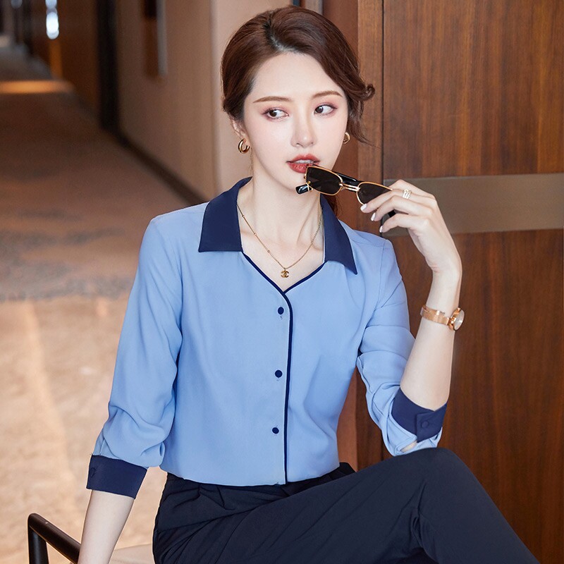 职业衬衫女 V领上衣春秋时尚气质洋气长袖大码商务正装工作服衬衣在类目 女装/女士精品, 衬衫中 - 来自Buy2taobao.com提供专业的淘宝代购服务