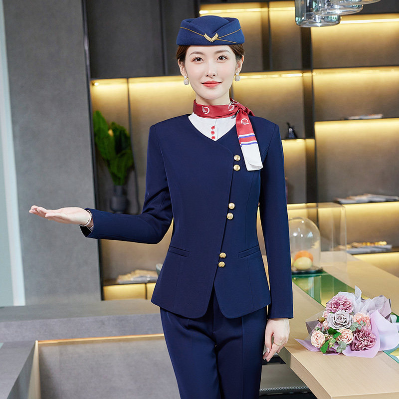 空姐职业女西装马甲套装正装高端酒店前台接待物业售楼部工作制服