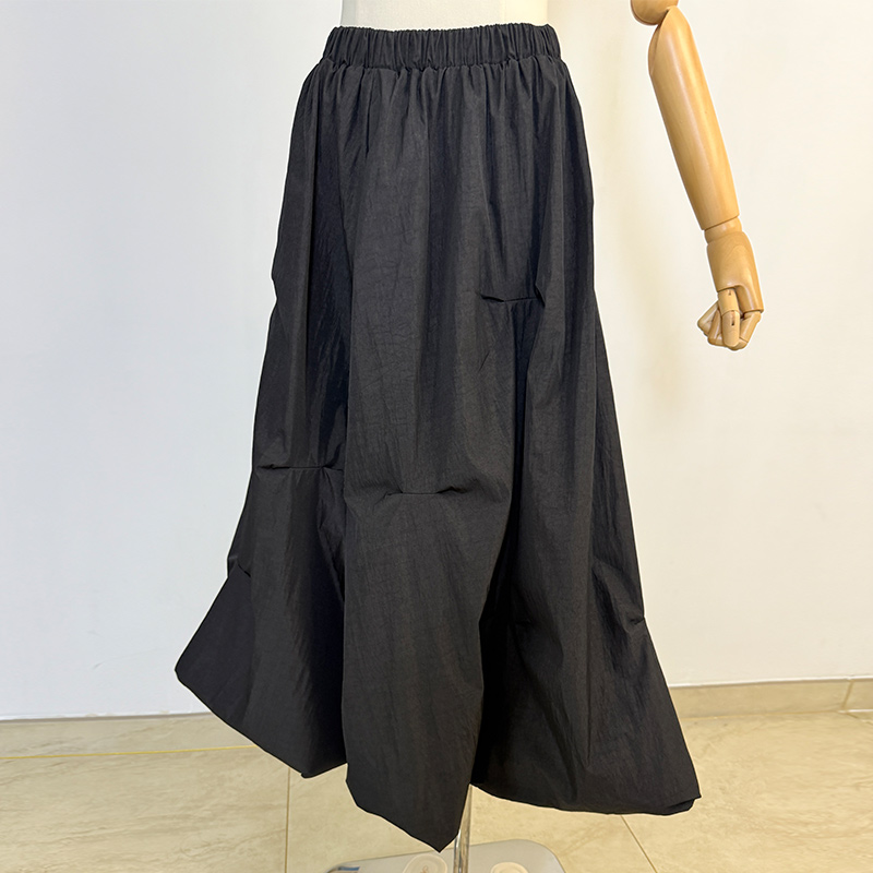 高级设计感打褶品质小众半身裙女