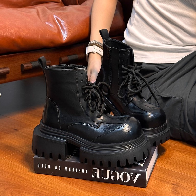 厚底马丁靴女英伦风增高休闲短靴