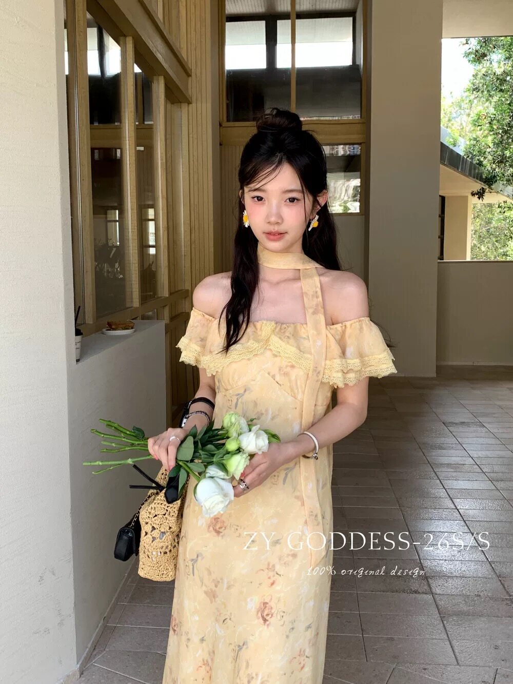 法式复古碎花连衣裙女夏季新款设计感小众收腰显瘦气质长裙子