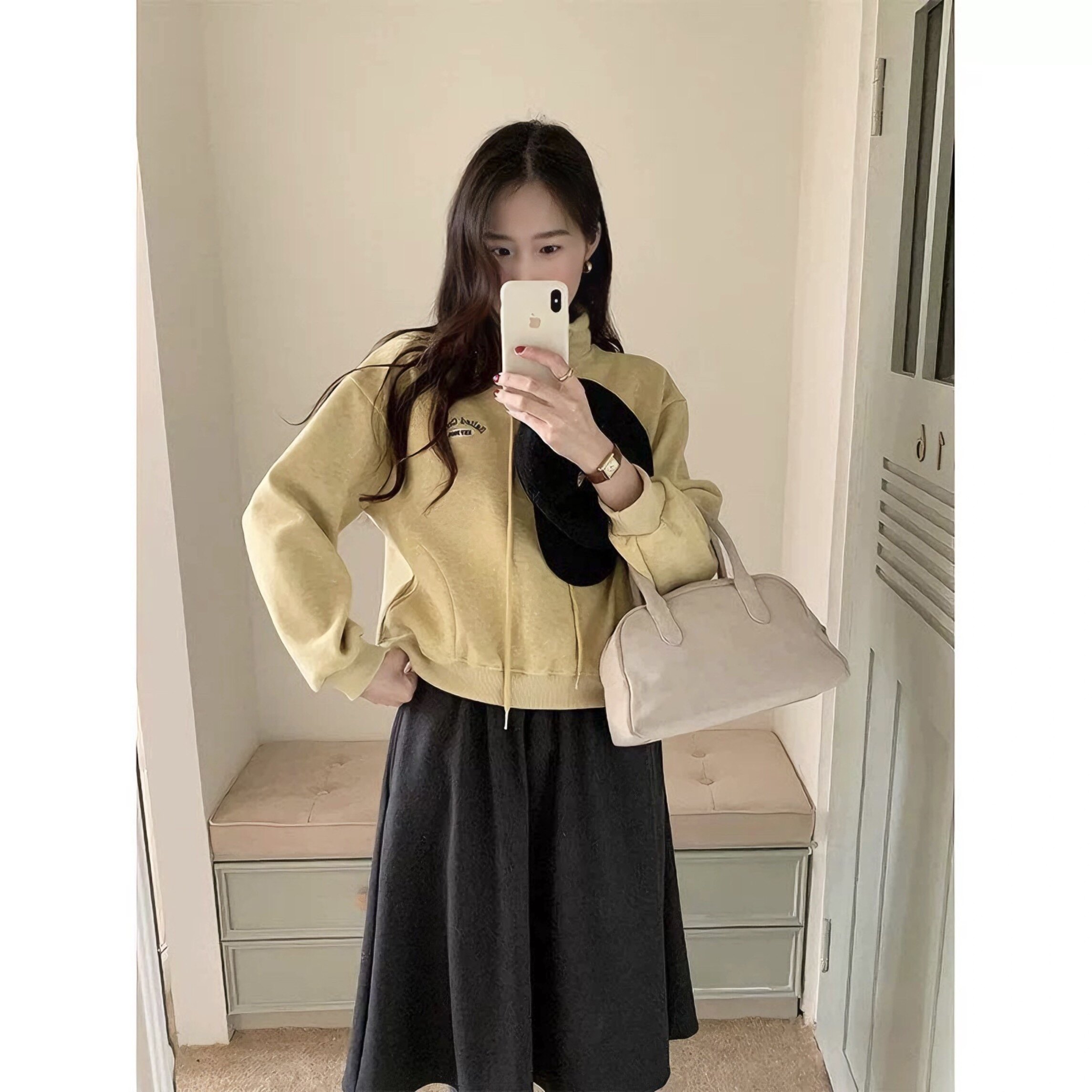 外套女保暖刺绣冬季字母运动休闲半拉链卫衣绒衫长袖中国卫衣宽松