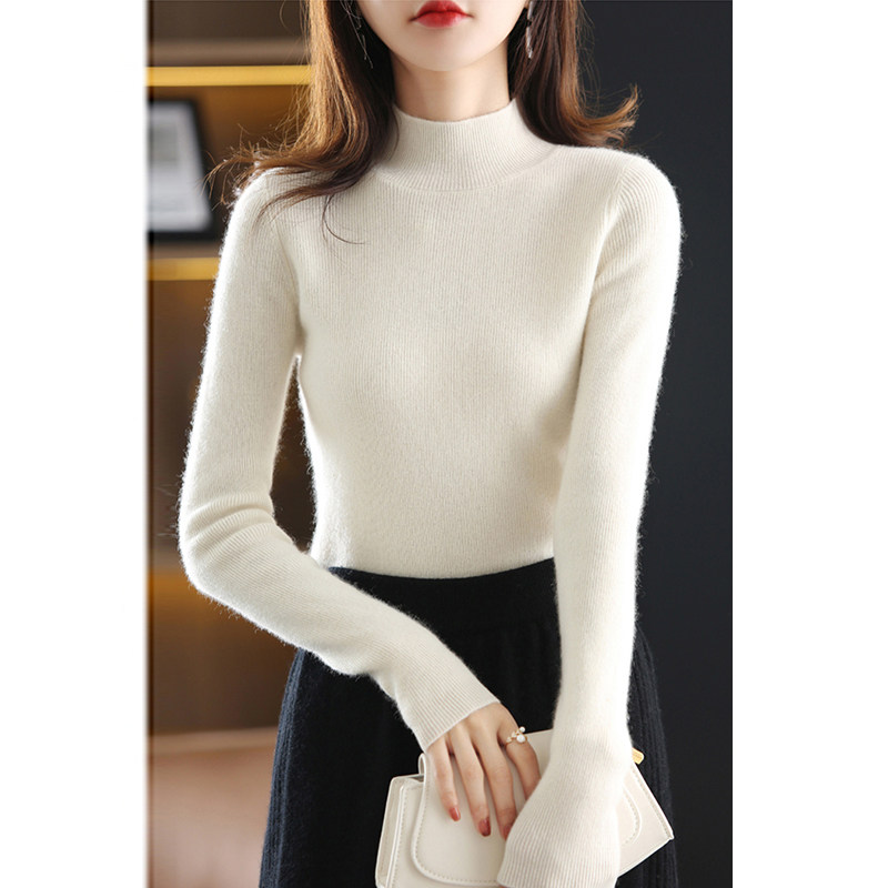半高领打底衫女内搭修身针织毛衣