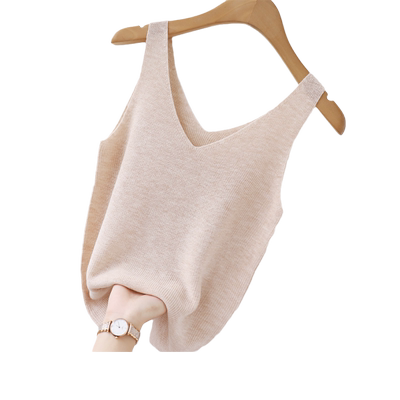 v领小吊带背心女2025新款夏季打底西装内搭爆款白色针织无袖上衣