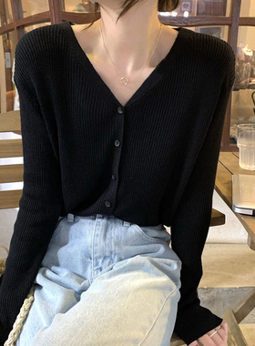 v领针织衫女开衫春装2025年新款早春打底衫上衣春秋内搭毛衣外套