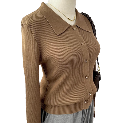 针织衫毛衣polo翻领开衫外套打底