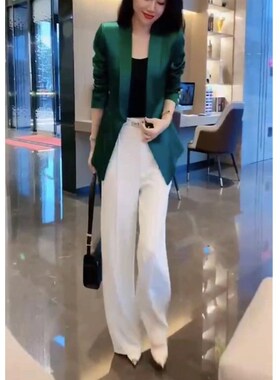 今年流行特惠23678大爱美依缘2025秋季新款时尚纯色长袖西服高腰