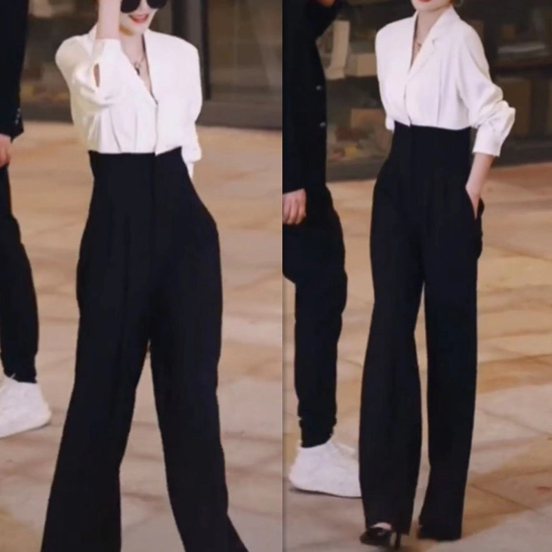 今年流行特惠9961大爱美依缘2025春季新款V领时尚长裤连体女装潮