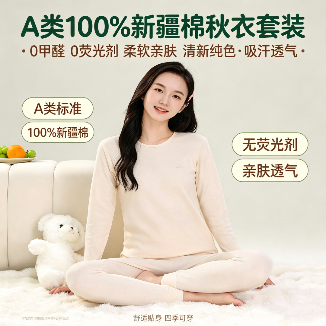 少女纯棉秋衣秋裤套装保暖内衣
