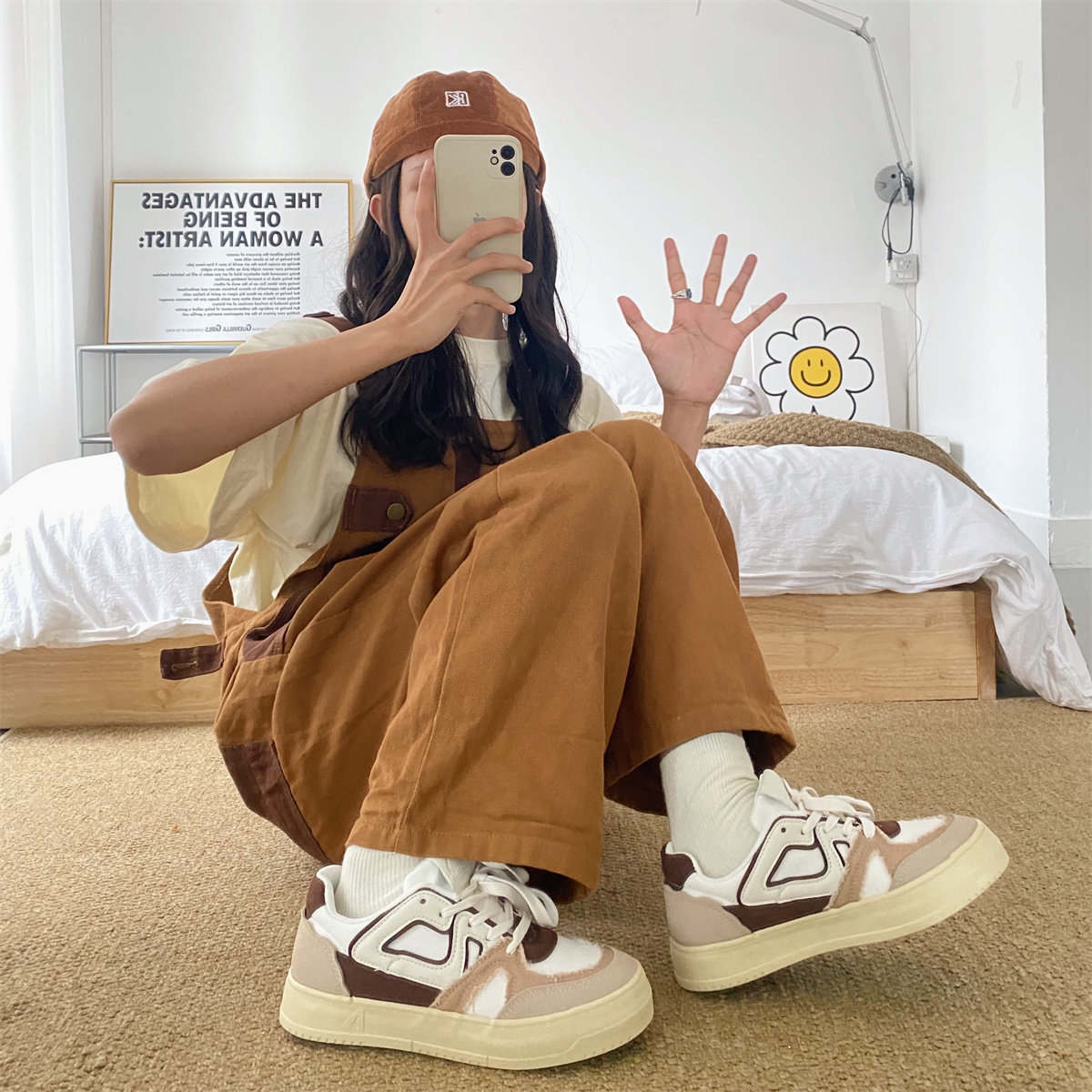 2022年做旧街拍学生帆布鞋女