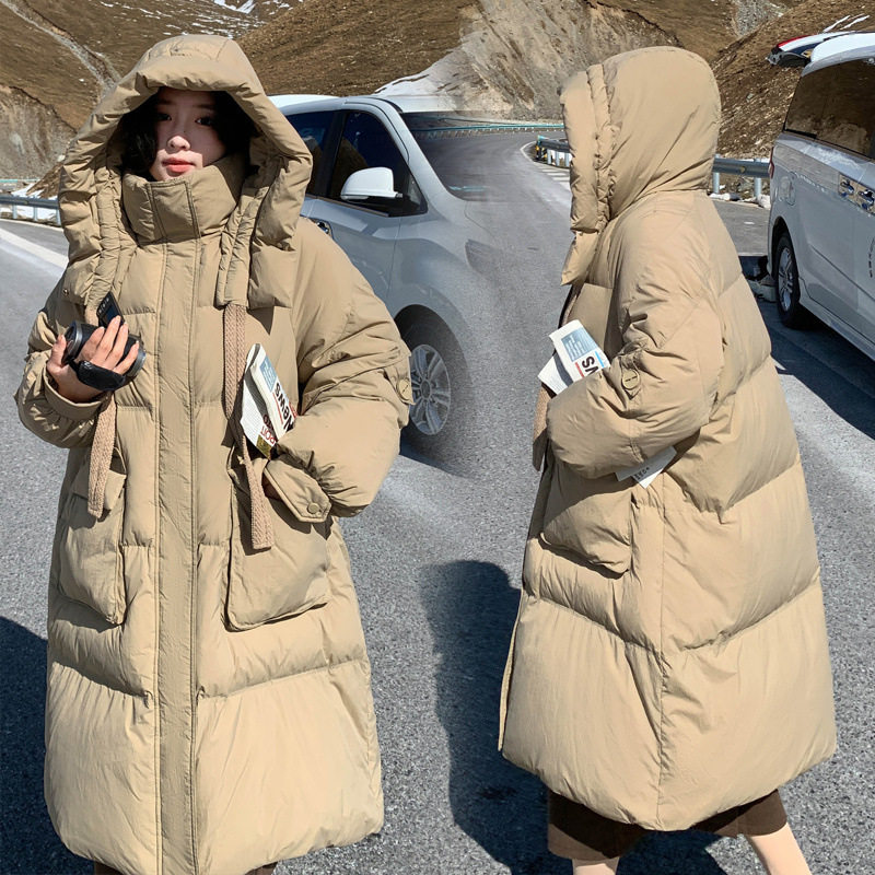 2025羽绒服女长款过膝冬季新款ins白鸭绒宽松小个子保暖外套加厚