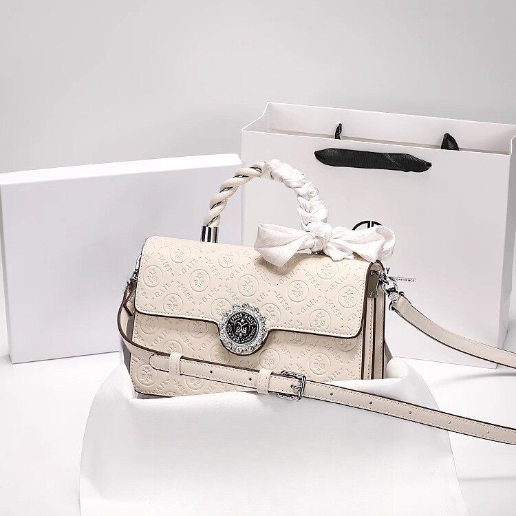 ZA压花手提小方包包女2025新款高级感时尚通勤单肩包斜挎女包