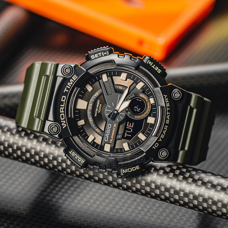 卡西欧情侣学生双显石英手表