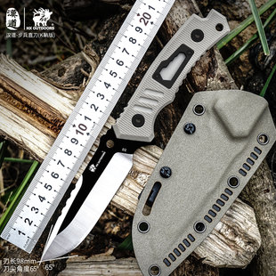 汉道D2钢步兵战术直刀户外刀防身生存刀防身野外求生刀随身小刀