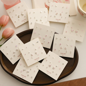 2026新款 小巧粉色锆石银针耳钉套装 耳骨钉水钻耳环女日常百搭耳饰