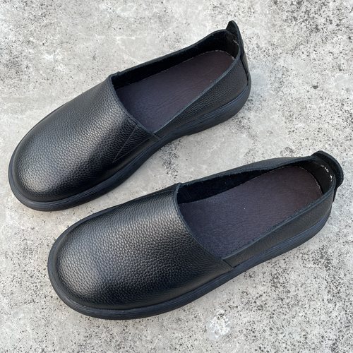 一脚蹬懒人鞋男款真皮软底