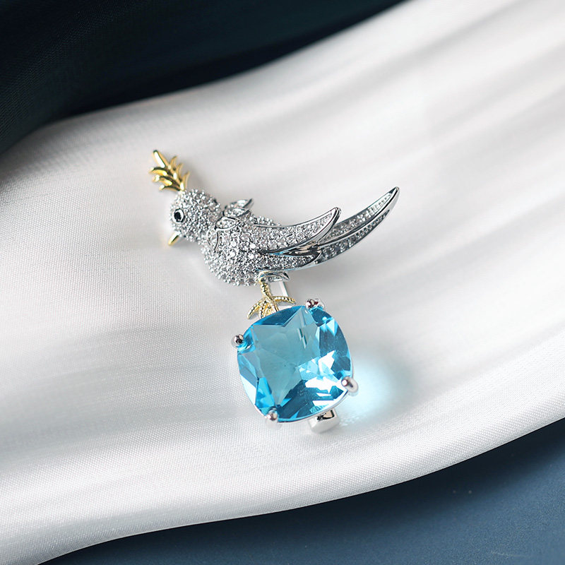 肖战同款石上鸟胸针女潮设计感个性外套开衫西装别针高档时尚胸花