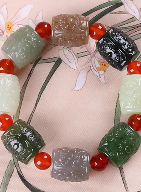 男士转运珠手串路路通天然和田玉