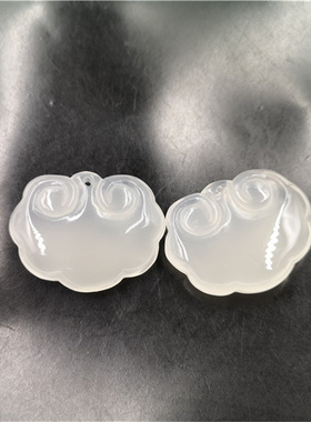 天然白玉髓平安锁吊坠复古风半宝石白玛瑙同心锁守护爱情保佑平安