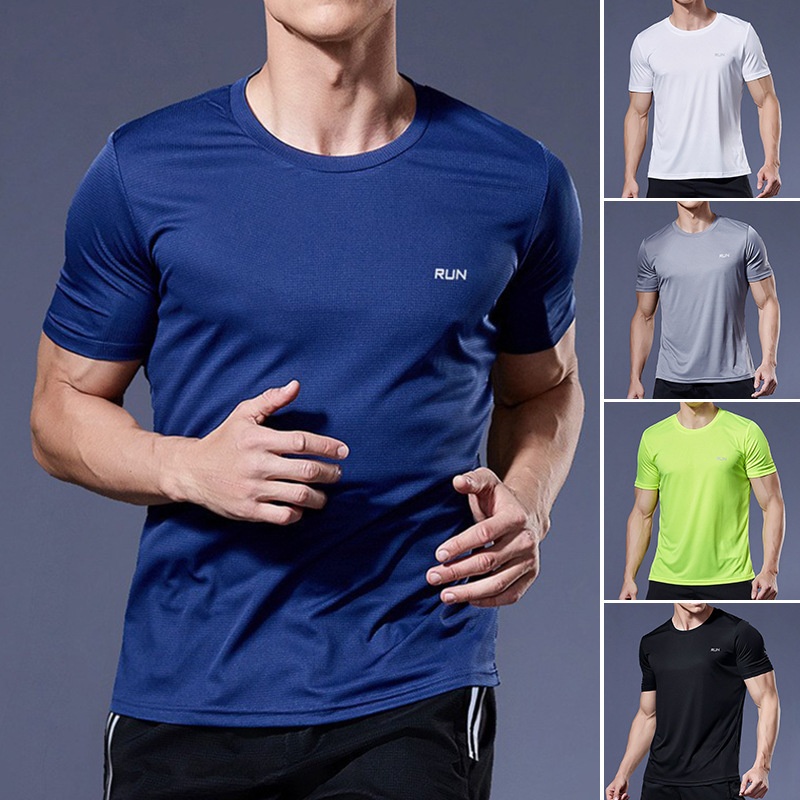 Mens Short Sleeve Sport t Shirt Quick Dry Running t-Shirt