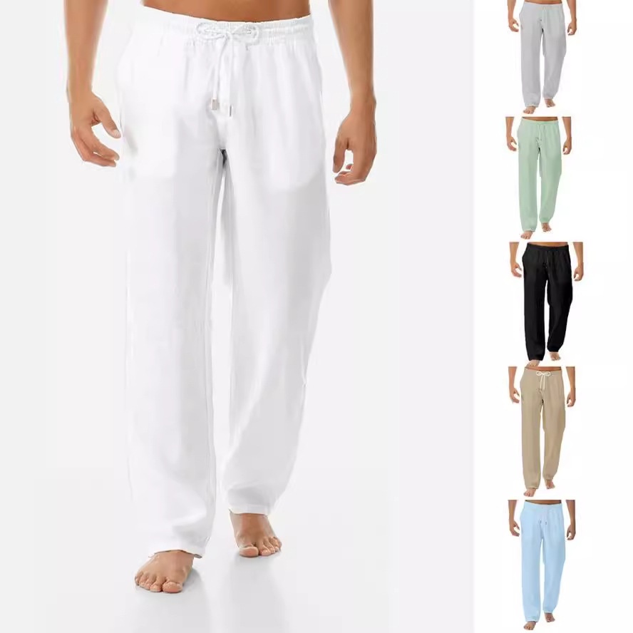Clothes pants for men linen Trousers Mens Casual Summer man