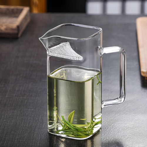 高硼硅透明方形月牙公道杯