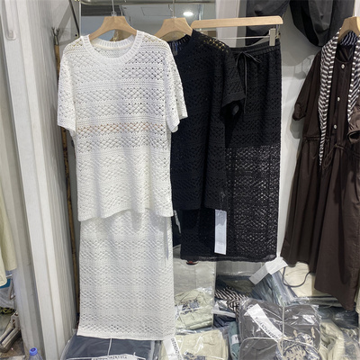 夏季薄款镂空短袖针织衫女百搭