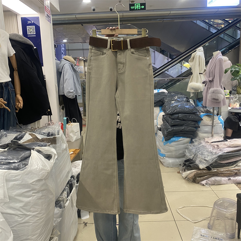 高腰显瘦微喇牛仔裤女弹力长裤