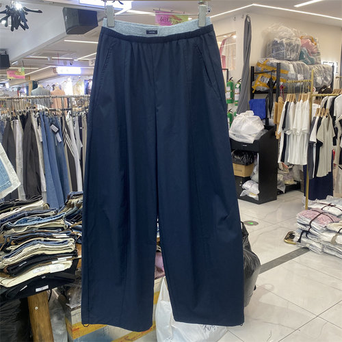 老钱风高腰阔腿裤女夏显瘦垂感