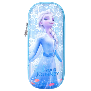 迪士尼笔袋冰雪奇缘文具盒女童铅笔盒拉链款爱莎公主幼儿园小学生专用文具袋女生儿童艾莎女孩一年级学习用品