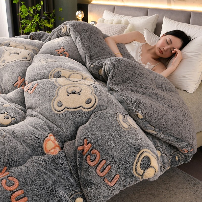 2025新款雪花绒羊羔绒加厚保暖冬被子被芯学生宿舍卡通毛毯盖毯子,床上用品,化纤被,淘宝优惠券,粉丝福利购,淘宝优惠卷