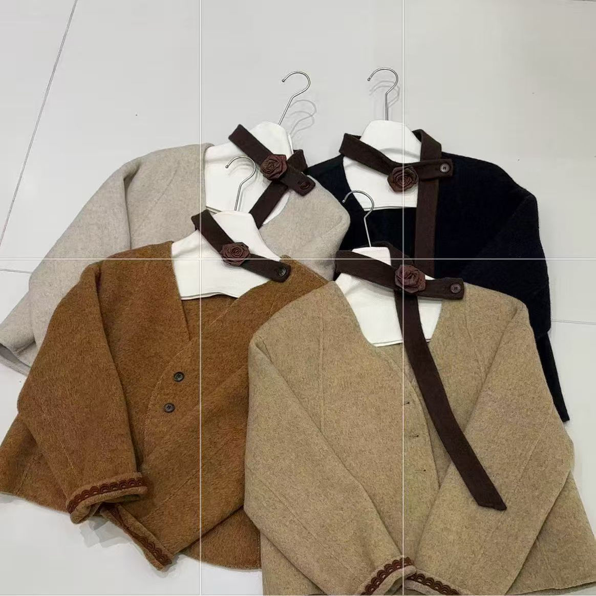 高端不起球双面羊毛大衣短款