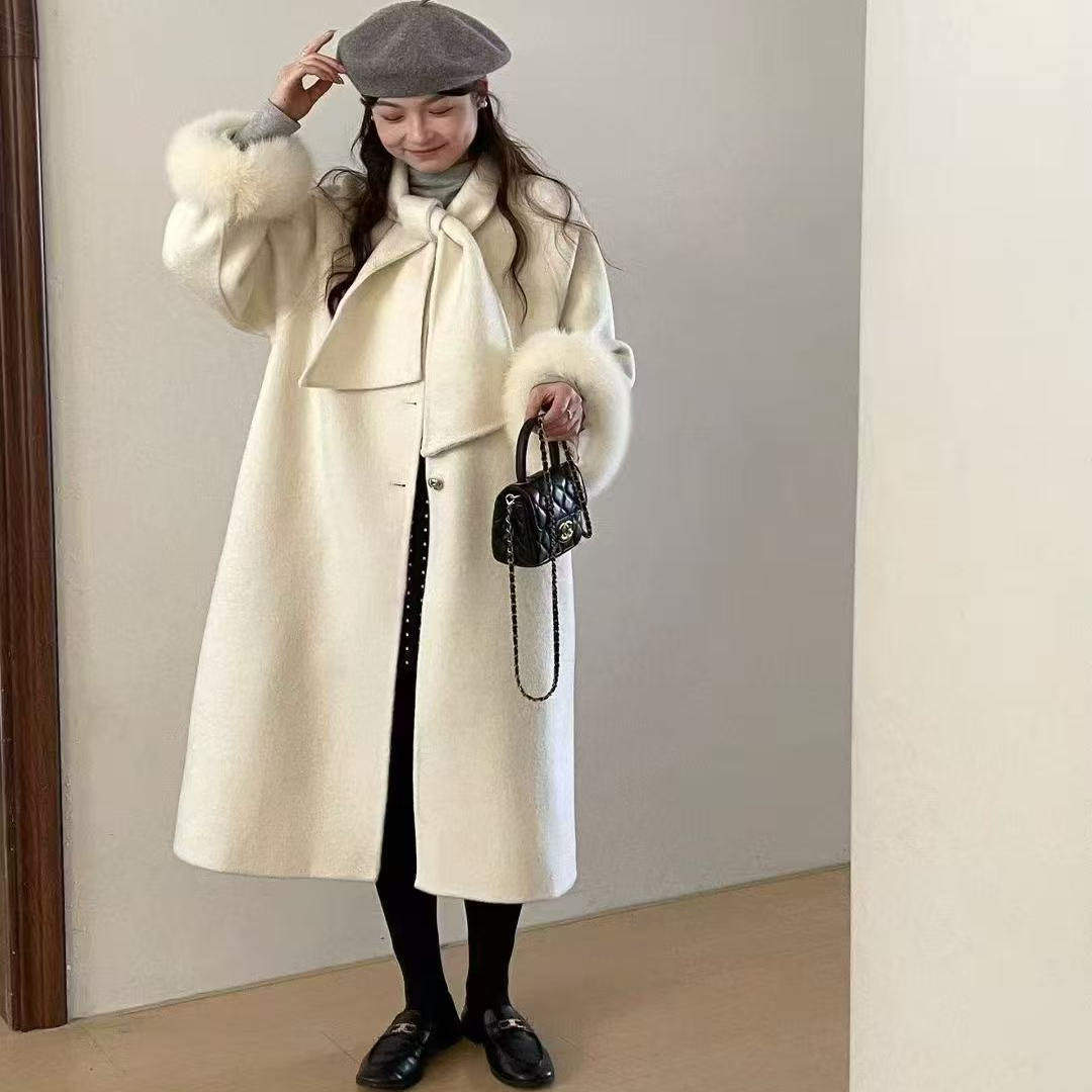 工厂直售真羊毛大衣女2025年新款高端不起球双面羊毛大衣长款韩版