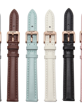 GUESS盖尔斯黑色表带米白色手表带女12 14 16 18 20mm真皮表链